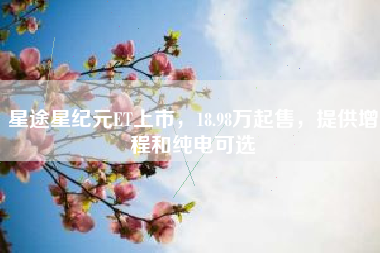 星途星纪元ET上市，18.98万起售，提供增程和纯电可选