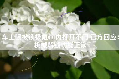 车主曝被锁极氪001内打开不门 官方回应：机械解锁功能正常