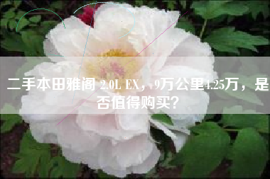 二手本田雅阁 2.0L EX，9万公里4.25万，是否值得购买？