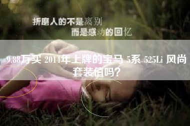 9.88万买 2014年上牌的宝马 5系 525Li 风尚套装值吗？