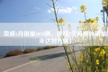 荣威6月销量6010辆，连续2个月整体销量未达到万辆！