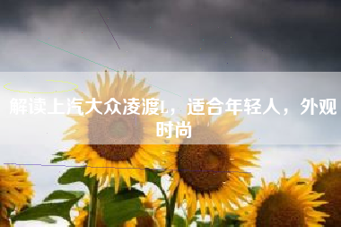 解读上汽大众凌渡L，适合年轻人，外观时尚